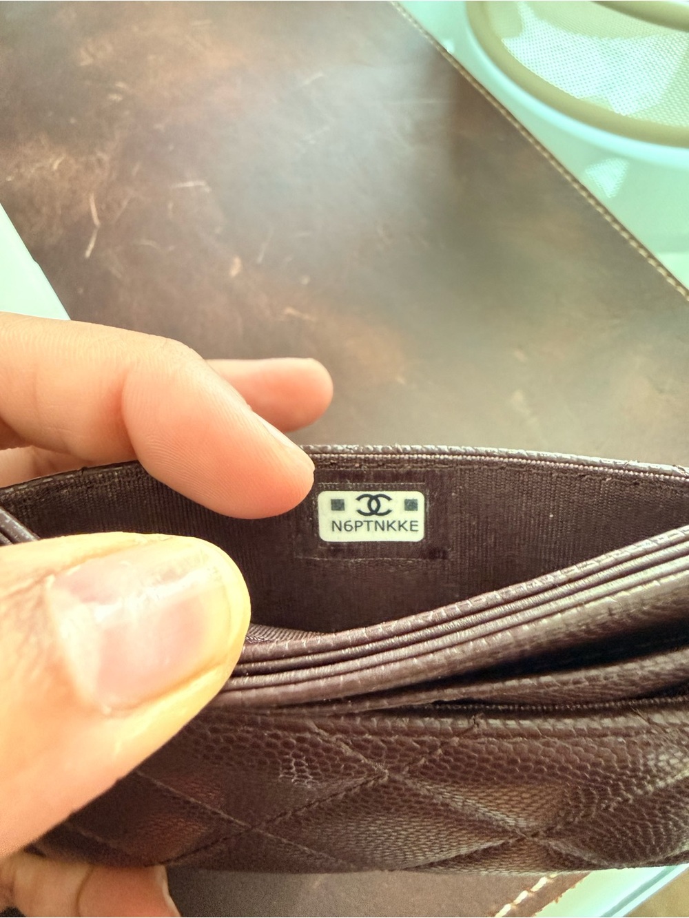 Chanel chocolate colour card holder- PRISTINE CONDITION(receipt provided) - Picture 3 of 4